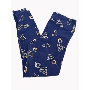 Lularoe Tall & Curvy Leggings Skeleton Unicorn Halloween Print Purple